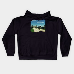 Cool photography of Atlanta Georgia skyline blue sky USA city break Kids Hoodie